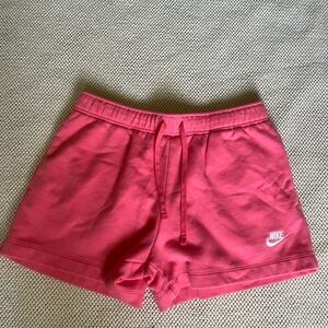 Nike sweat short pink coral size LARGE women .